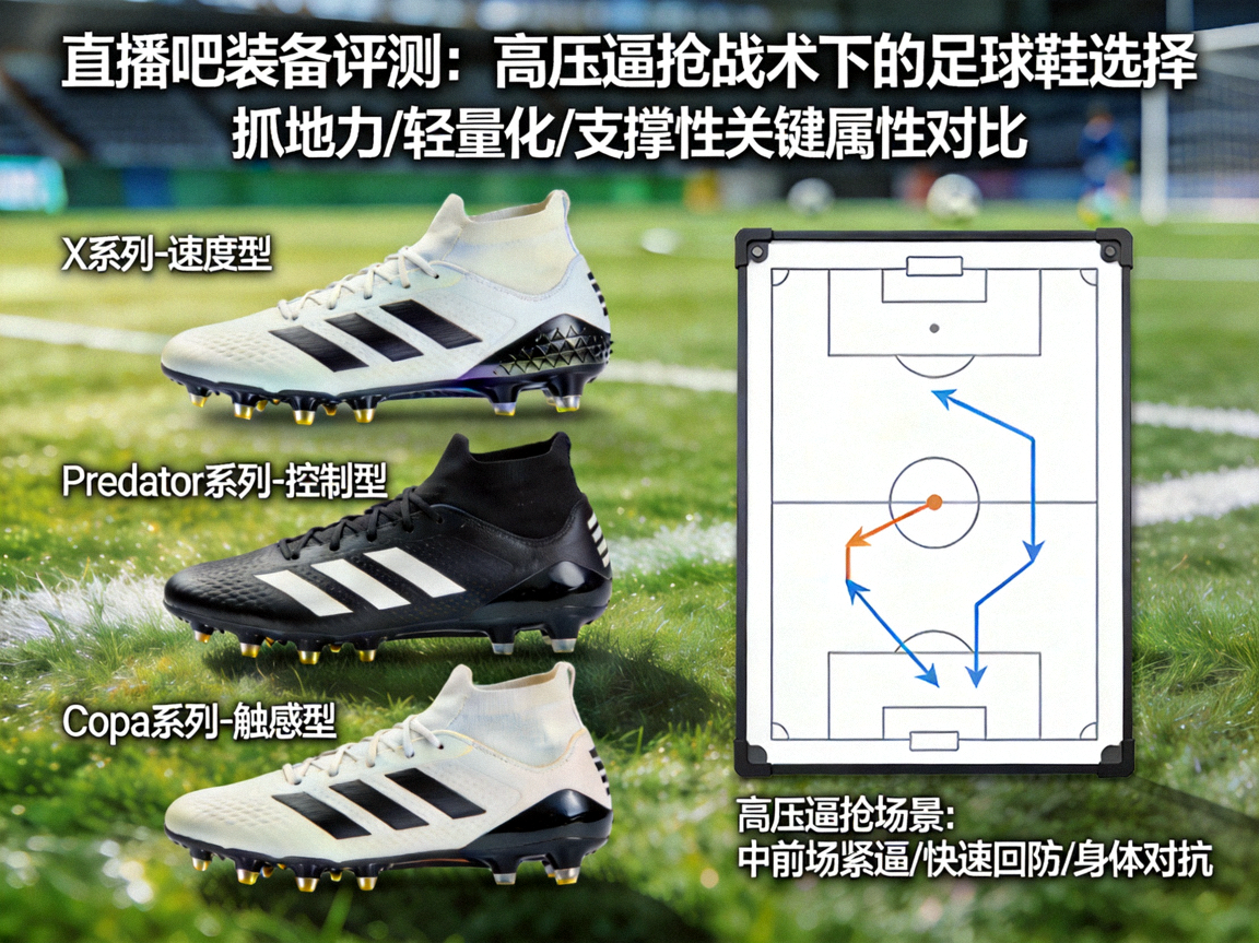直播吧装备评测：高压逼抢战术下的足球鞋选择