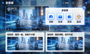 直播吧高清直播画面截图，展示多码率选择与画质对比